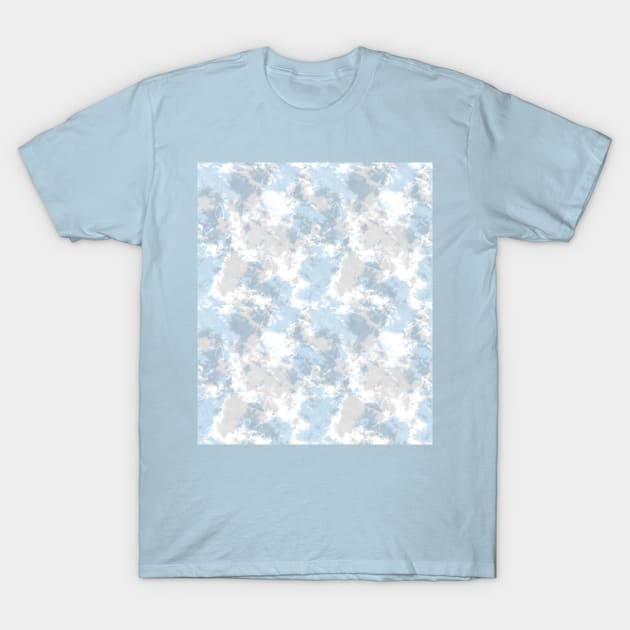 Soft Blue and Gray Tie-Dye T-Shirt by Carolina Díaz